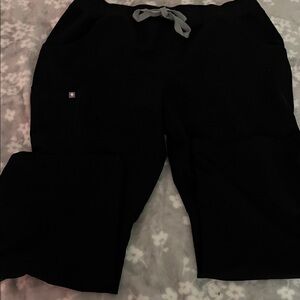 Figs Women’s Black pant with Gray Drawstring